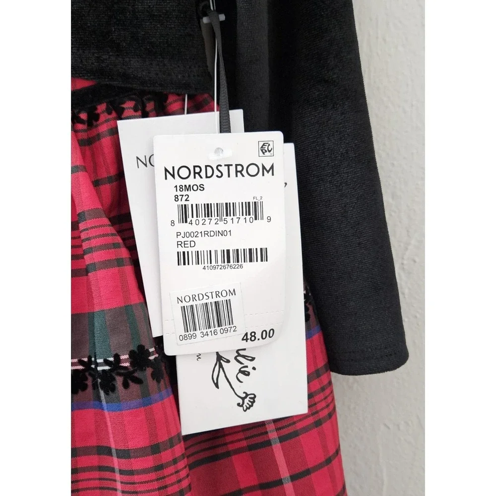 *NEW w/Tags‎ PIPPA & JULIE Girls Size 18 Months Red Plaid Dress Black Sweater